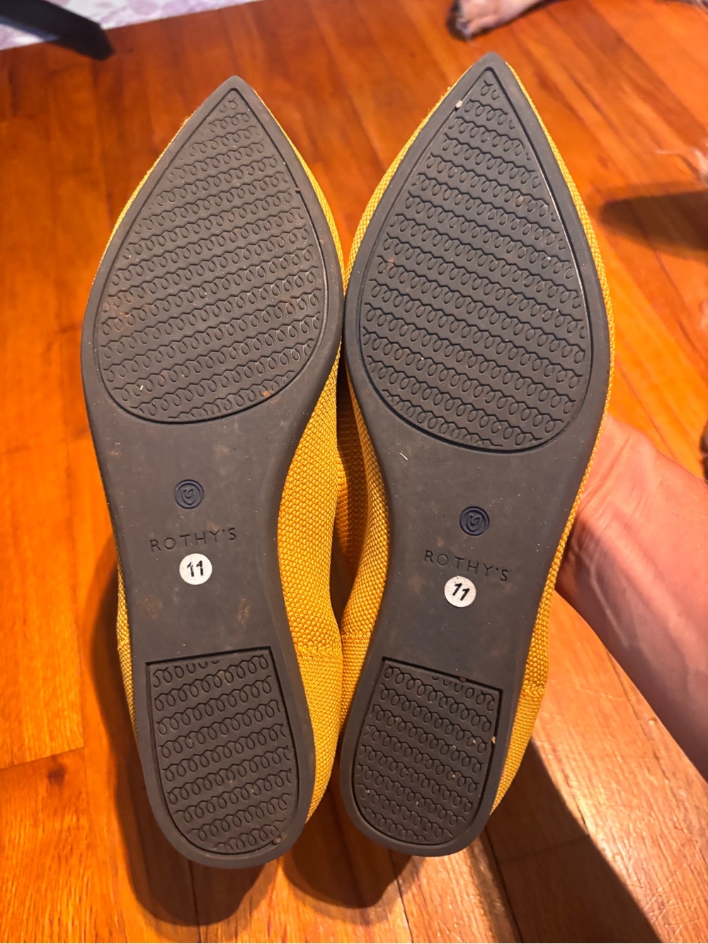 Rothy’s The Point Ballet Flats in Marigold Size 11 Yellow Retired Color - Picture 6 of 7